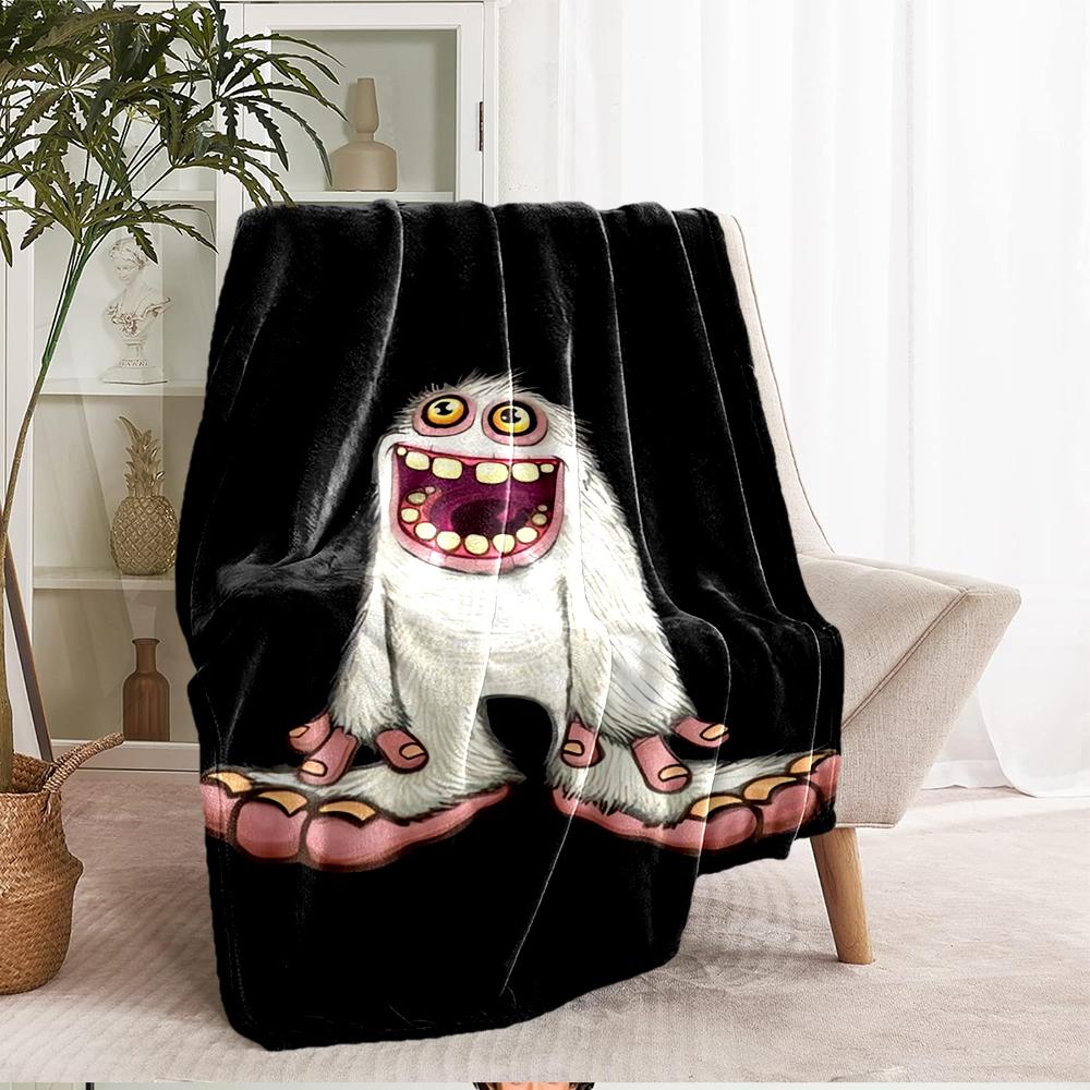My Singing Monsters Playground Theme Printed Blanket - Perfect for Couch, Bed, Travel & Outdoor Use | Machine Washable, Cozy & Durable.