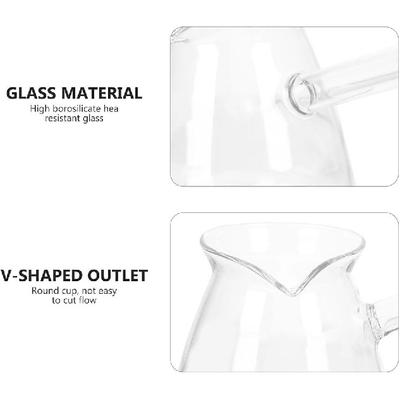 Garneck 2 шт. Стеклянный турецкий кофейник 450 мл Прозрачный кофейник с боковой ручкой Чайник Маленький молочник Кипятильник для горячего шоколада Кастрюля для растапливания масла