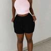Женские спортивные шорты, повседневные спортивные шорты, эластичные мини-шорты с завязками на талии, летняя спортивная одежда