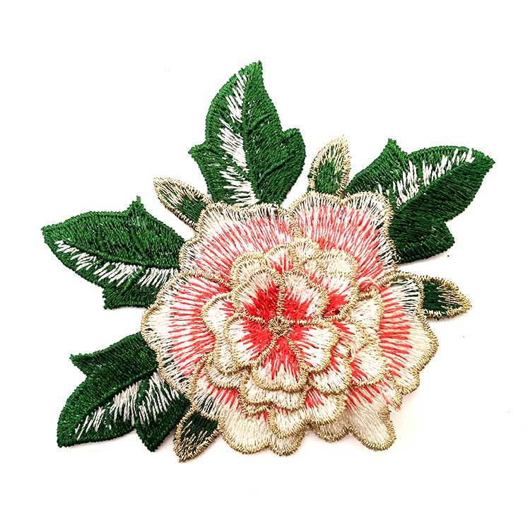 Water-Soluble 3D Multi-Color Multi-Layer Embroidery Patch - Heavy-Duty Rose DIY Lace Accessory