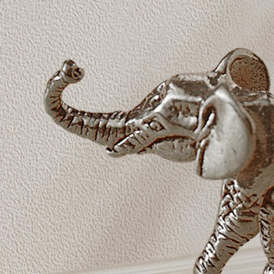 1 Pair Brass Elephant Figurine Carving Golden Elephant Statue Metal Animal Sculpture