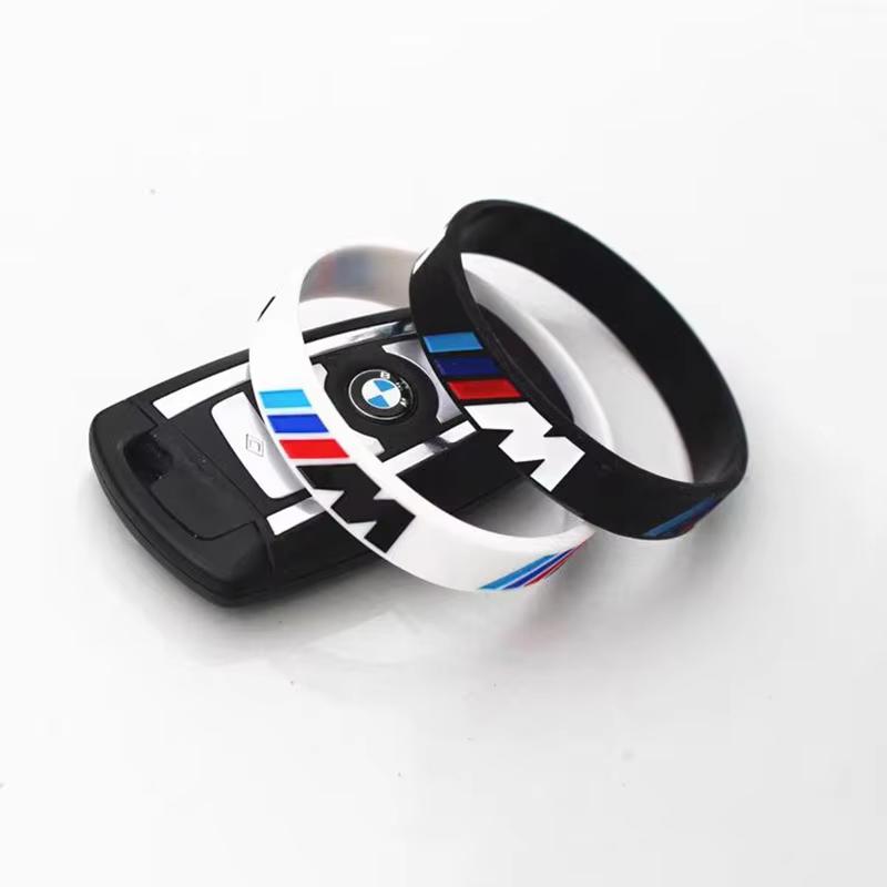 NTSM5 1/2Pcs Rubber Stretch Wristbands Sports Bracelet Accessories Car Sticker For BMW E46 E90 E60 F30 F10 F20 G20 G30 E92 E87 E39 E36