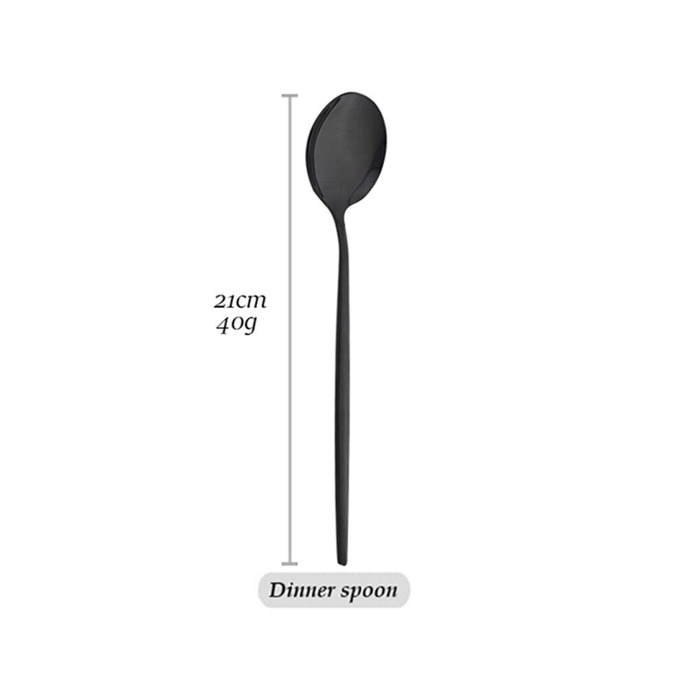 Зеркальный черный набор посуды, обеденный нож, вилка, ложка, столовые приборы, набор столовых приборов из нержавеющей стали, столовые приборы, кухонный домашний набор