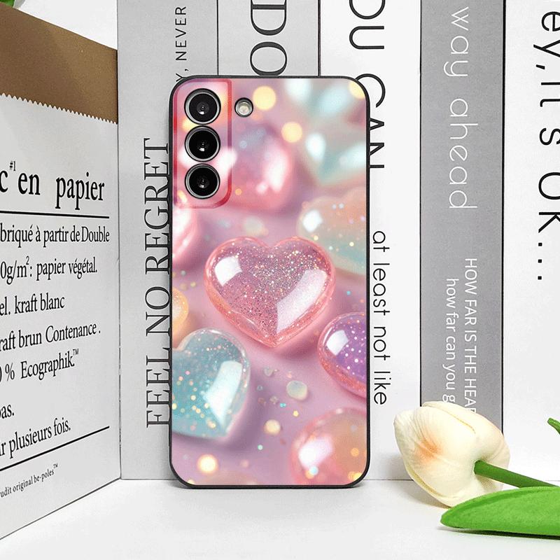 Стильный розовый кристальный чехол для телефона в форме сердца для OPPO Reno 13 12 F 11 10 Pro Plus A98 A74 A59 Find X8 X5 X3 Lite 5G Мягкие чехлы