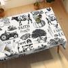 Tractor dairy farm tablecloth, rural style black and white round tablecloth, autumn decorationZYC