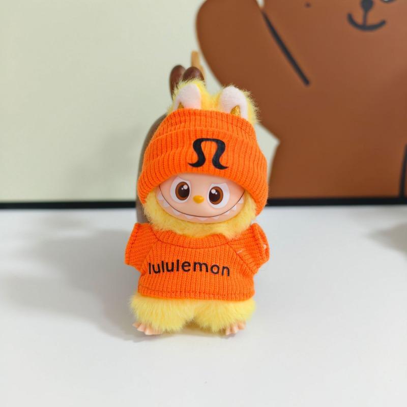 For the Four generations of 10CM keychain mini cloth clothes LULU sports stretch shirt set pendant LABUBU