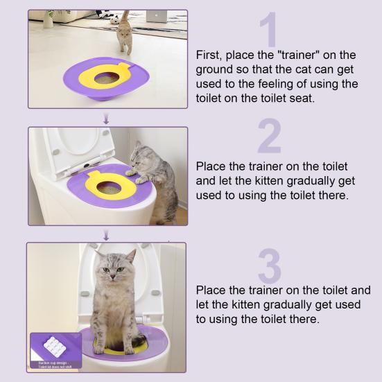 Набор для приучения кошек к туалету, многоразовый лоток для мусора, контроль запаха, писсуар, сиденье-горшок, вставка для сиденья унитаза для кошек, подходит для стандартных унитазов