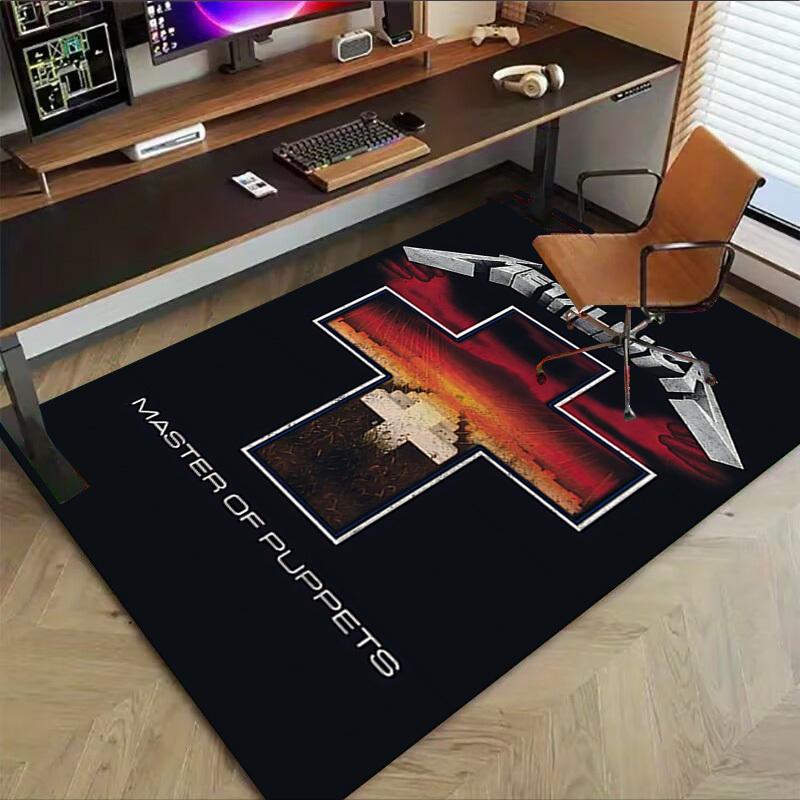 1pc Metallica Master of Puppets Home Office, Durable Polyester Floor Mat with Easy, Office Decor, Urban Style, Nonslip Backing