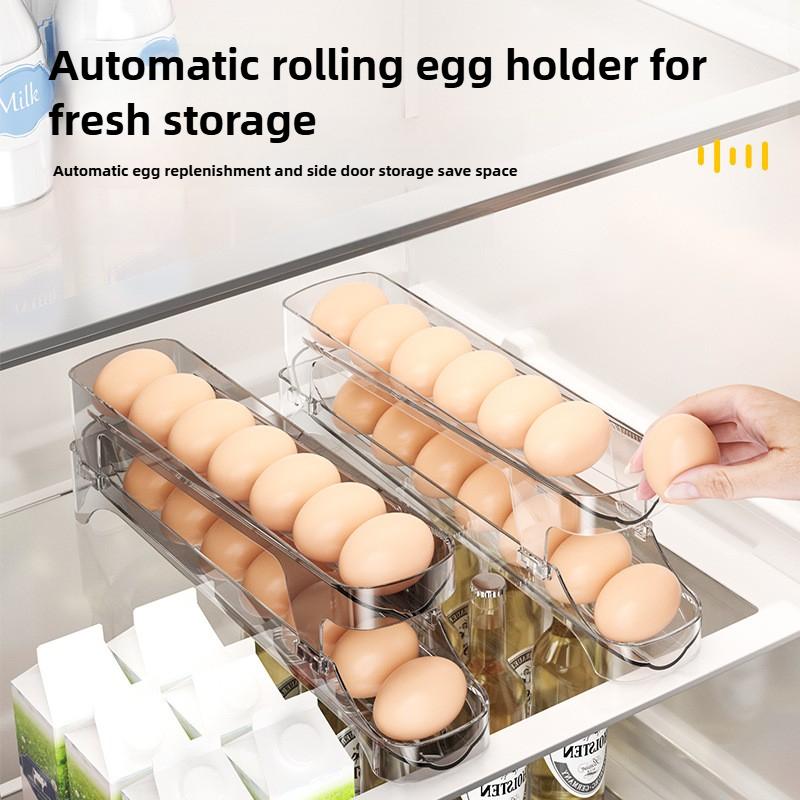 Автоматический ящик для хранения яиц с выдвижной крышкой, ящик для хранения яиц в стиле лестницы, холодильник с боковой дверью, большая емкость, автоматическая машина для прокатки яиц