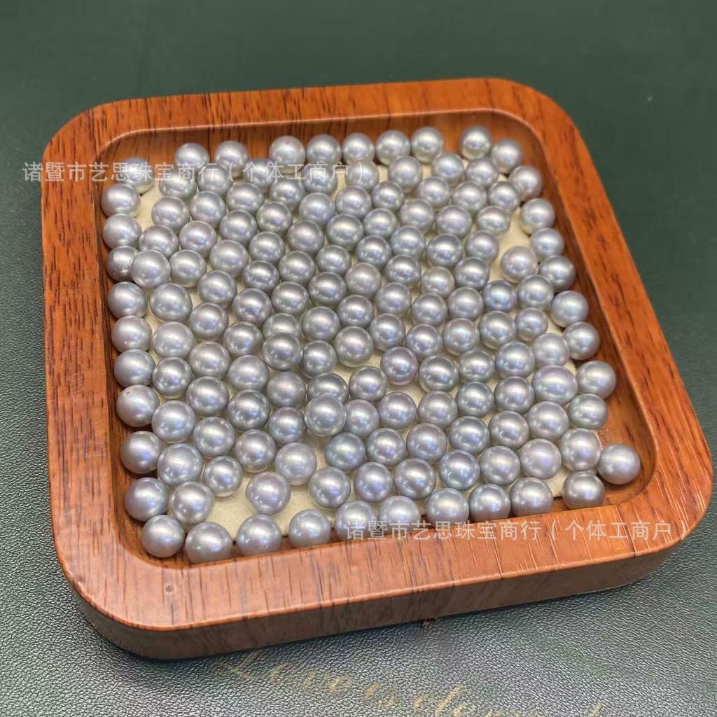 Zhuji Pearls69mm Freshwater pearls, mostly in a natural color, nearly perfectly round, with minor imperfections, no holes, and available as loose