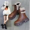 Martin Boots Women's 2024 New Versatile Short Boots Women's Plush Warm Plush Cotton Shoes British Cotton Boots Women