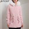 Puffer Coat for Women, Plus Size, Mid-Length, Fleece-Lined Cotton Jacket with Warm Fur Collar, Loose-Fit Winter Outerwear