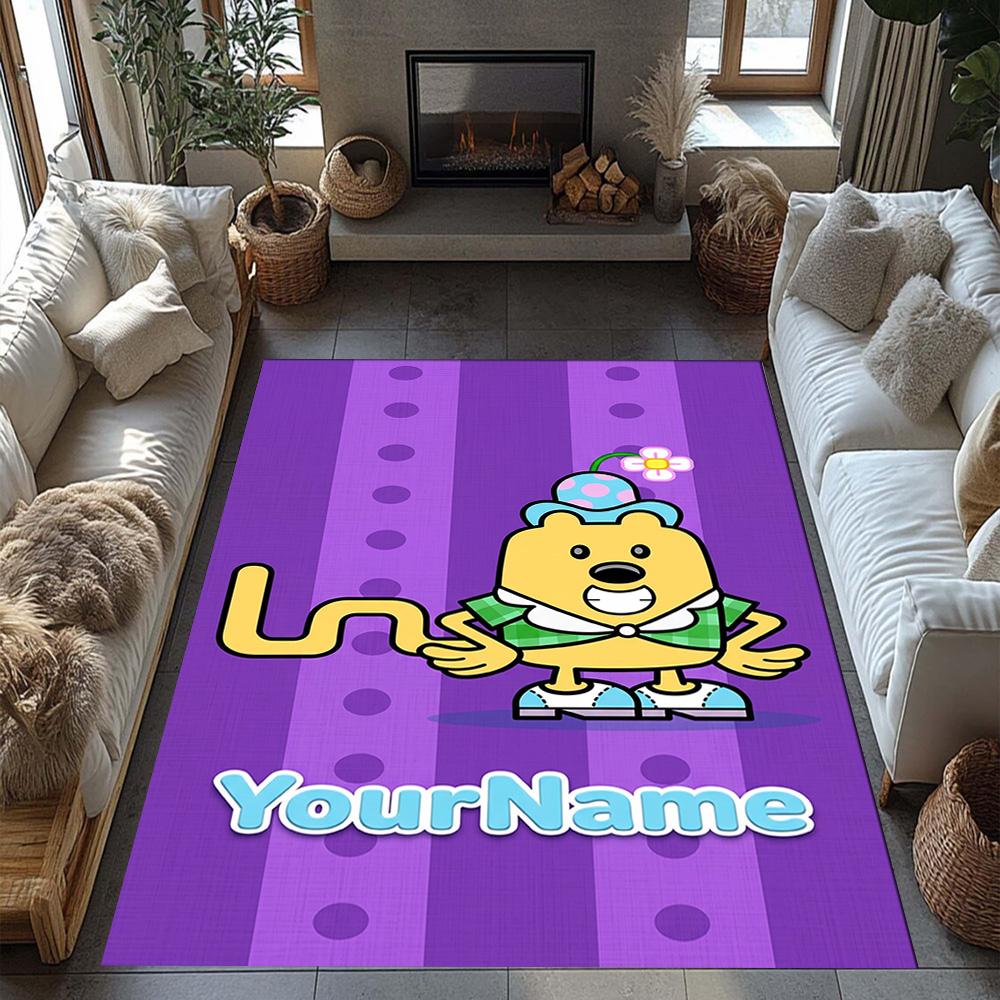 Wow! Wow! Wubbzy Personalized Text Floor Mat Suitable for Foyer Living Rooms Outdoor Study room Anti-slip Rug Office home decor Birthday/Christmas Gif