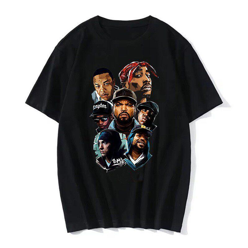 TUPAC Уличная одежда Харадзюку Футболки Женские Харадзюку Топ Футболки Женская Футболка Хип-Хоп Рэпер Графический Принт Повседневная Футболка Одежда