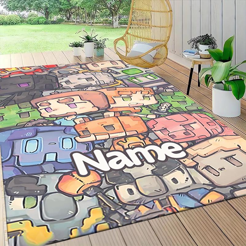Custom Name Magical Unicorn Fantasy Carpet Rug Customizable Soft Washable Anti-Slip Home Living Room Sofa Mats Personalized Rug. 0909132