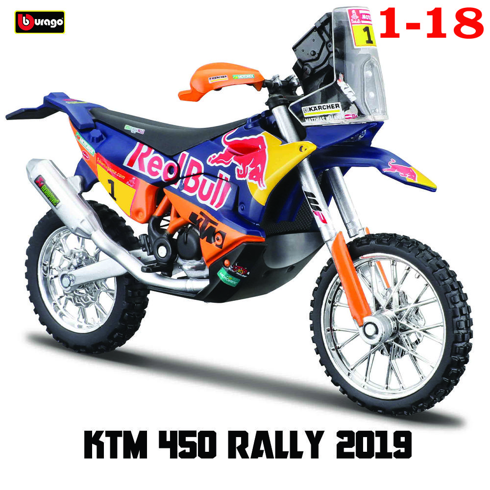 Ббураго 1:18 2023 GASGAS RX450F Honda Africa Twin Adventure 790 Adventure R Rally 450F X Diavel S модель мотоцикла Серия игрушек