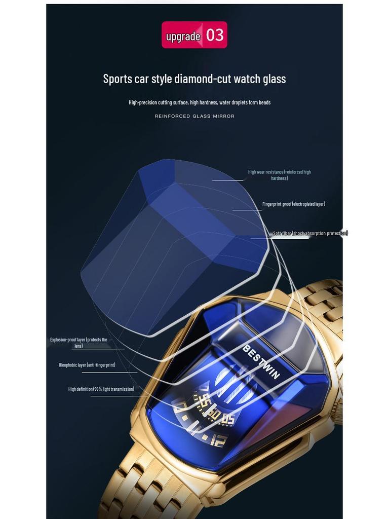 BESTWIN Мужские кварцевые часы из сплава с бриллиантами - Модные парные часы