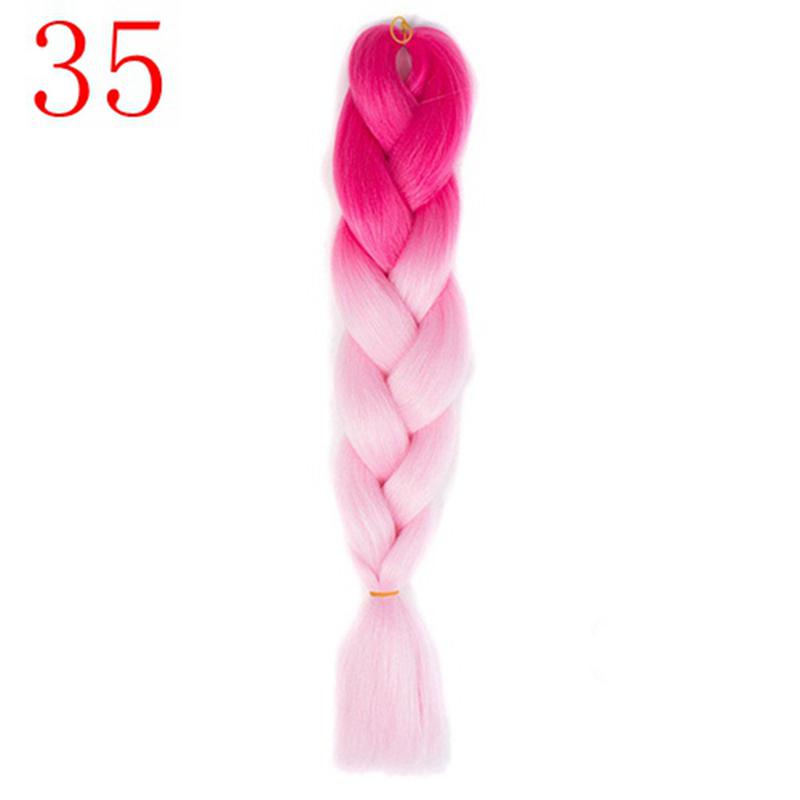 Ombre Braiding Hair Extensions 24inch 115g Synthetic Jumbo Braids Hair Fiber Pink Purple Blue Green