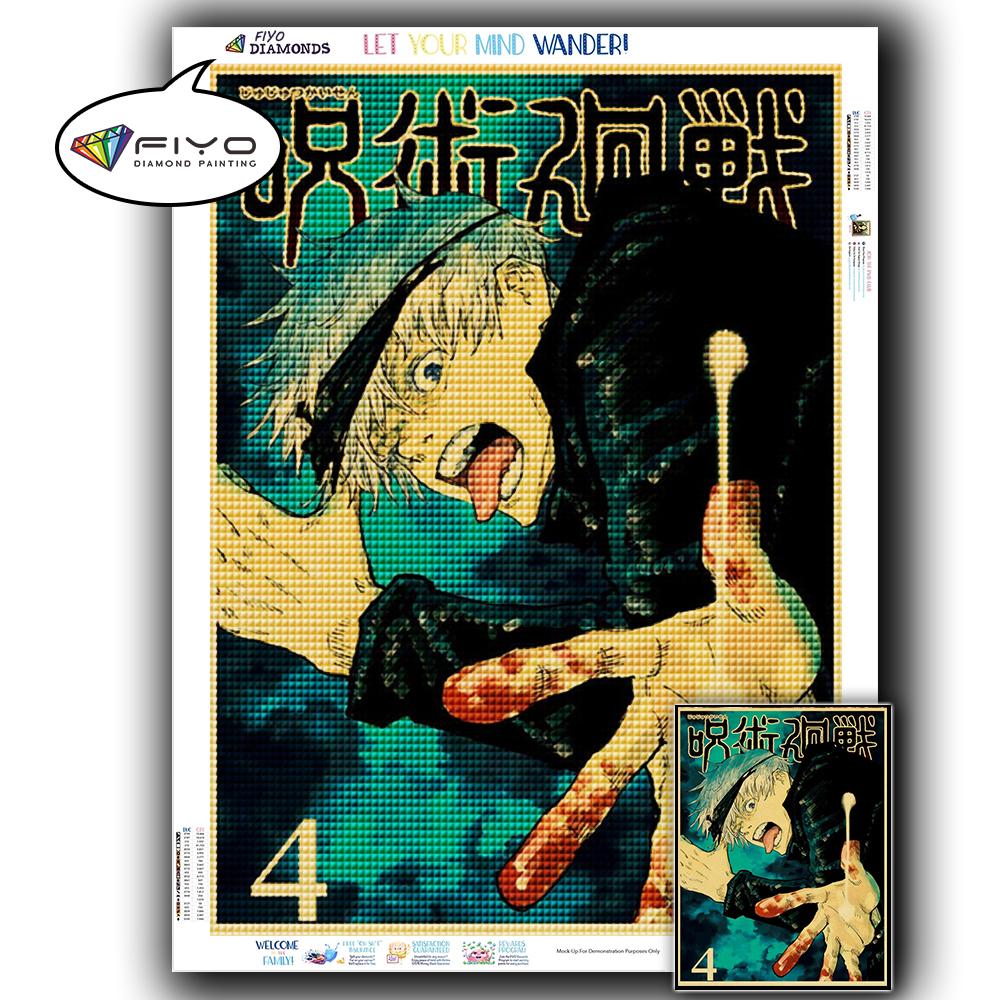 5D DIY Алмазная вышивка Аниме Дзюдзюцу Кайсен Картина Стразы Алмазная живопись Бумага Винтаж Плакат Алмазная мозаика Рукоделие Домашний декор