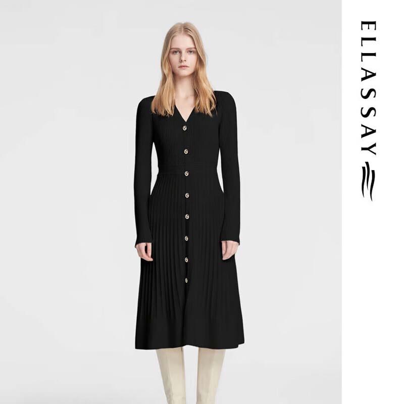 ELLASSAY Женское вязаное платье с V-образным вырезом