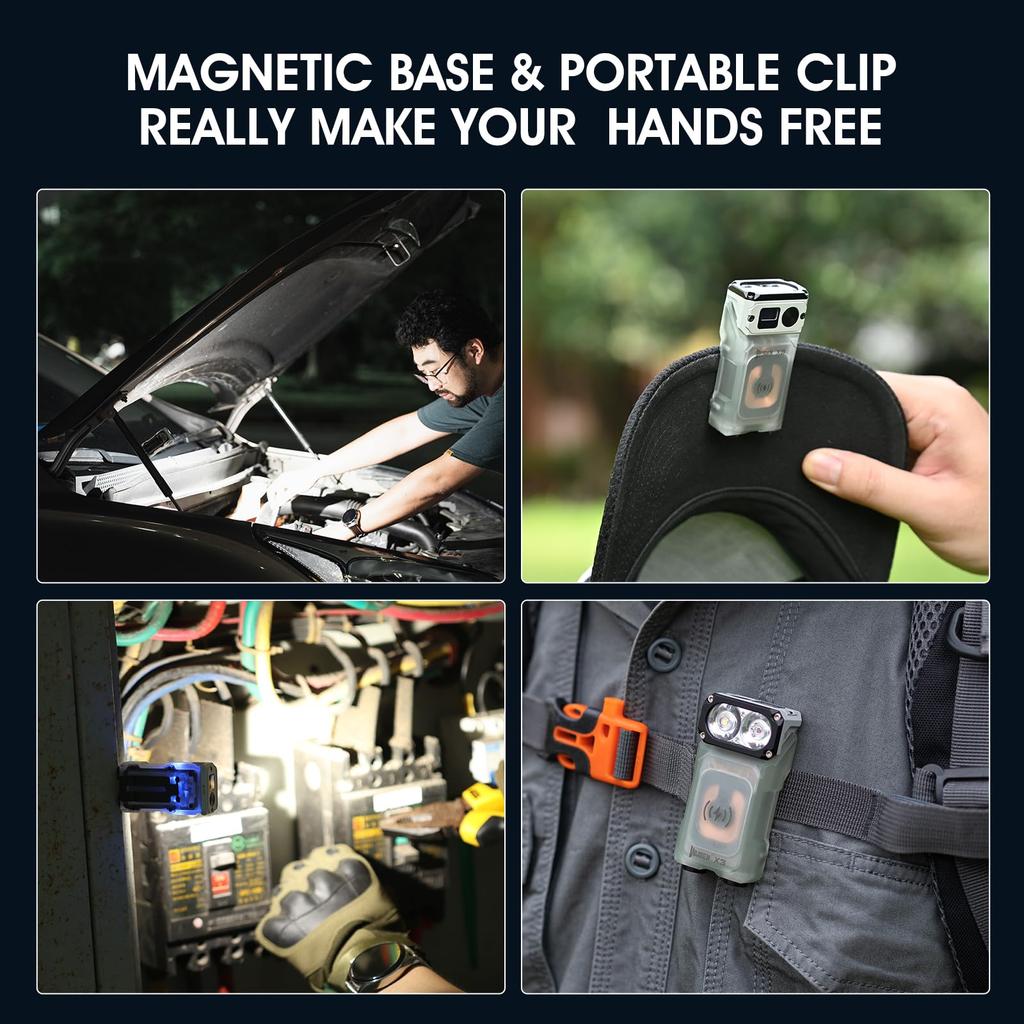 WUBEN X3 Мини аккумуляторный фонарик с зарядной базой 180 градусов EDC брелок фонарик Twist IP65 водонепроницаемый магнит карманный фонарик 10 режимов