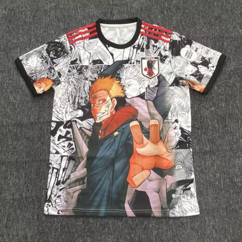 Футболка с коротким рукавом в стиле сборной Японии Коллаборация с аниме Dragon Ball One Piece Naruto