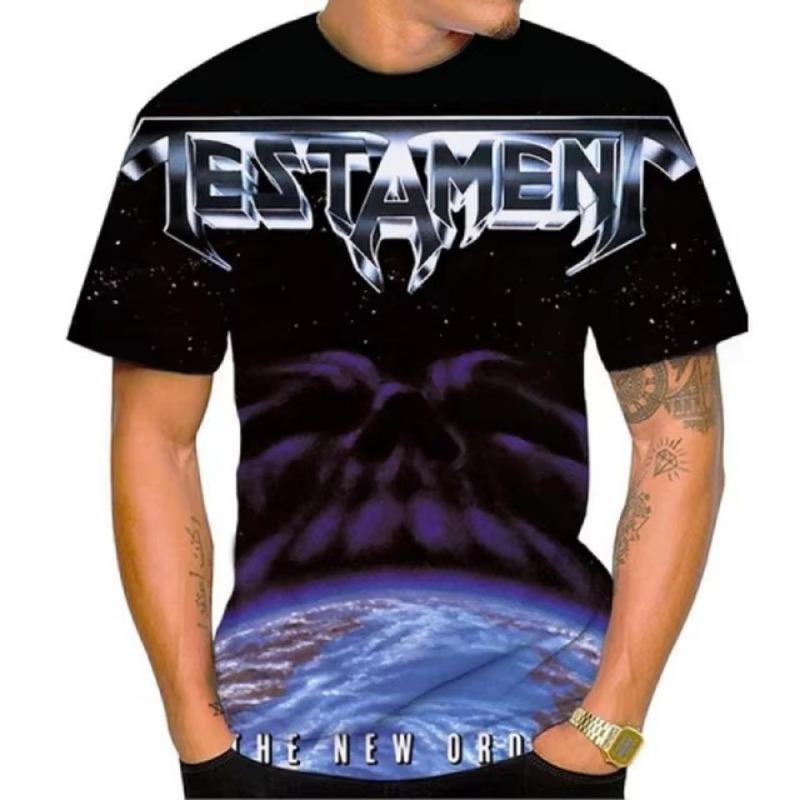 Летняя новая мода американская хэви-метал группа Testament мужская 3D-печатная футболка унисекс хип-хоп повседневная футболка Cools Rock Street