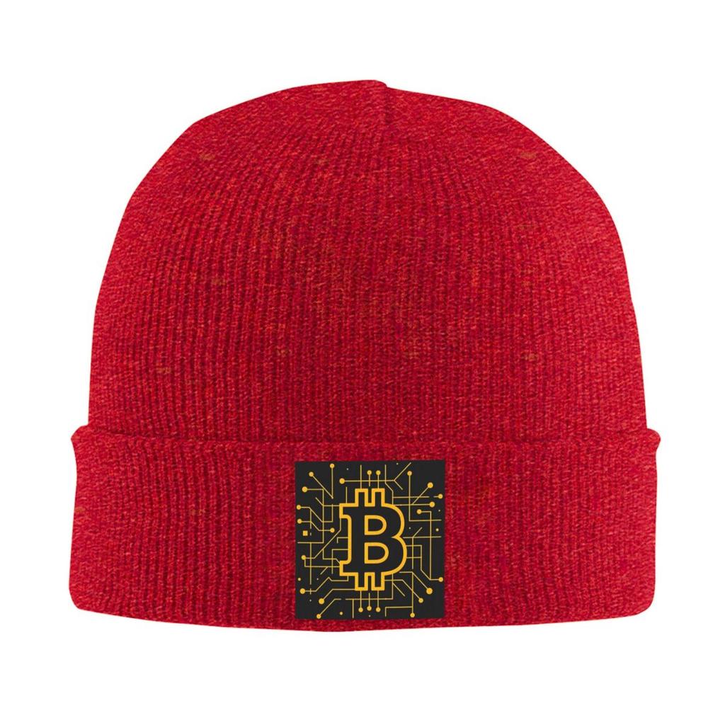 Bitcoin BTC Криптовалюта Теплая вязаная шапка Зимняя вязаная шапка-бини Шапка-бини Шапки в стиле хип-хоп для унисекс