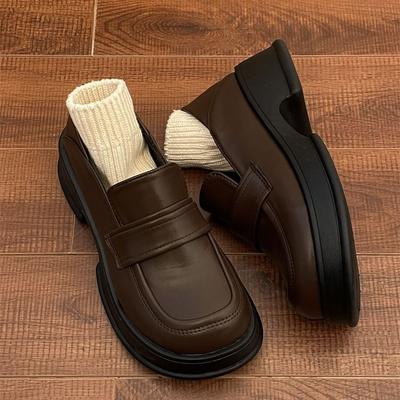 Японский колледж стиль толстая подошва базовые jk маленькие кожаные туфли женские 2025 новые весна и осень универсальные корейская версия круглый носок одинарные туфли