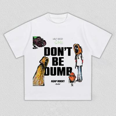 ASAP Rocky Альбом Don't Be Dumb Графика Мужская футболка 100% хлопок Летняя С круглым вырезом Женская Y2k Хип-хоп Футболка с коротким рукавом Подарок фанату...