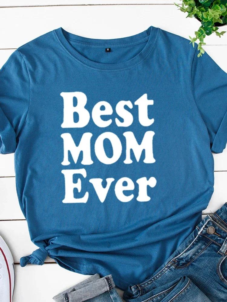 Лучшая мама когда-либо принт женская футболка короткий рукав O-образный вырез свободная женская футболка женская футболка топы одежда Camisetas Mujer