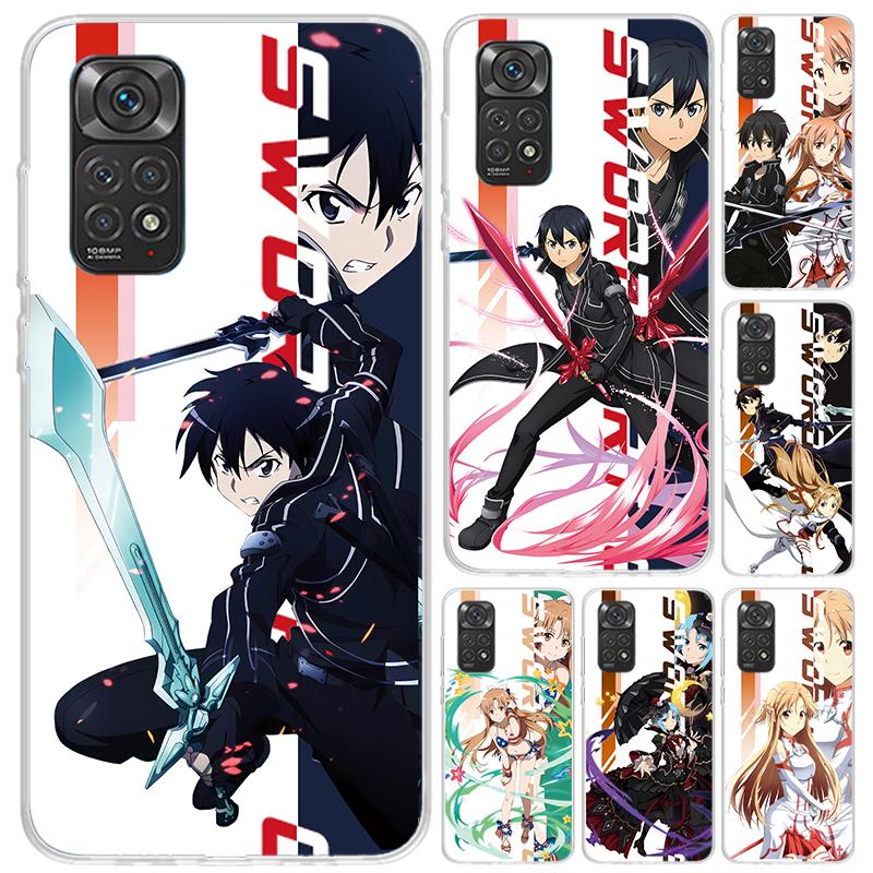 Чехол для телефона аниме Sword Art Online SAO для Xiaomi Redmi Note 15 14 14S 13 12S 12 Pro 11S 11 Plus 11T 11E 10S Мягкий Funda Принт She