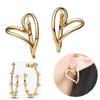 Sparkling 925 Copper Plating Organic Curved Heart-Shaped Earrings Ladies' Date Gift Zircon