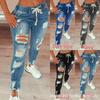 2025 High Waist Ripped Elastic Lace-Up Women's Jeans