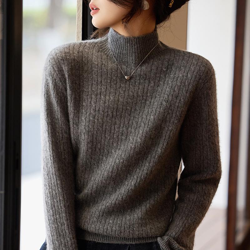 Женский кашемировый свитер Qinghe Cashmere 30% кашемир 70% шерсть Осень и Зима Пуловер Теплый и Модный