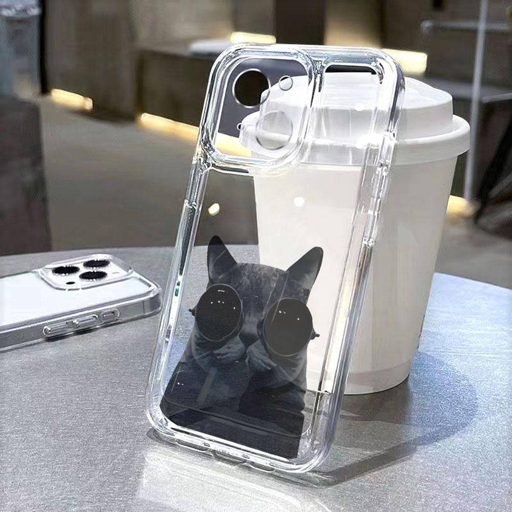 Крутой Черный Кот в Солнечных Очках Чехол для Телефона для IPhone 17 15 16 14 13 12 11 Pro Max Plus 12 13 Mini TPU Защитный Чехол