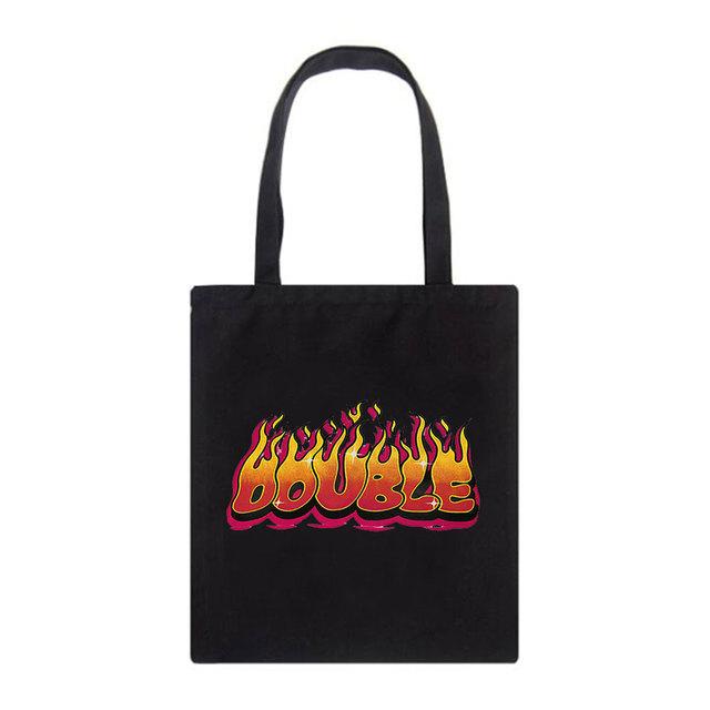 Новая женская сумка через плечо Ulzzang с забавным мультяшным письмом в стиле Харадзюку, готическая школьная сумка Y2k, холщовая сумка большой вместимости, повседневная сумка-шоппер