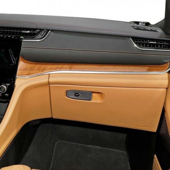 Carbon Fiber Co-pilot Storage Box Handle Cover Trim for Jeep Grand Cherokee 21+