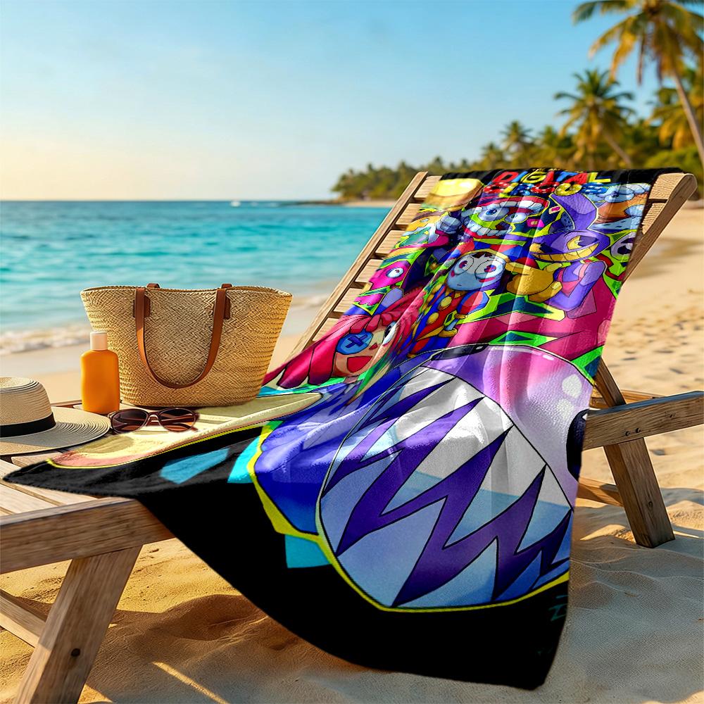 The Amazing Digital Circus Theme Beach Towel Super Soft & Absorbent Comfortable Lightweight