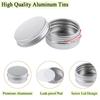 Wopanxye 10 Pack 2oz Silver Aluminum Tin Cosmetic Cream Eyeshadow Ointment Lip Gloss Tea Candle Refillable Container Jars for Paint Aluminum Tin