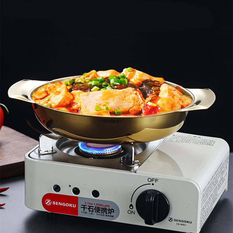 Сковороды для паэльи из нержавеющей стали с плоским дном и ручками, кастрюля с антипригарным покрытием, кастрюля для готовки, кухонная утварь, кухонная утварь