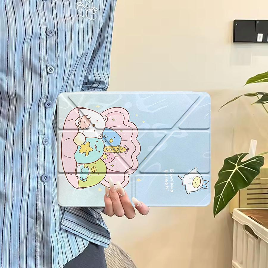 Чехол-держатель с животными внутри ракушек для планшета iPad Pro 11-го 10-го 9-го 8-го 7-го 12,9 дюйма Mini 6 7 Air 4 5 M3 M2 1 2 M4