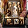 Golden Retriever Collage With Personalized Name Blanketcustomizable With Your Namecomfortable And Stylish Perfect For Travel Beds Chairs Offices Sofas