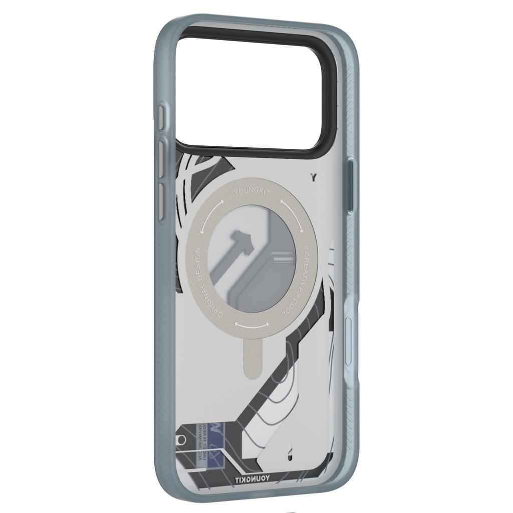 YOUNGKIT для iPhone 17 Pro Магнитный чехол Вращающаяся подставка IMD TPU Чехол для телефона