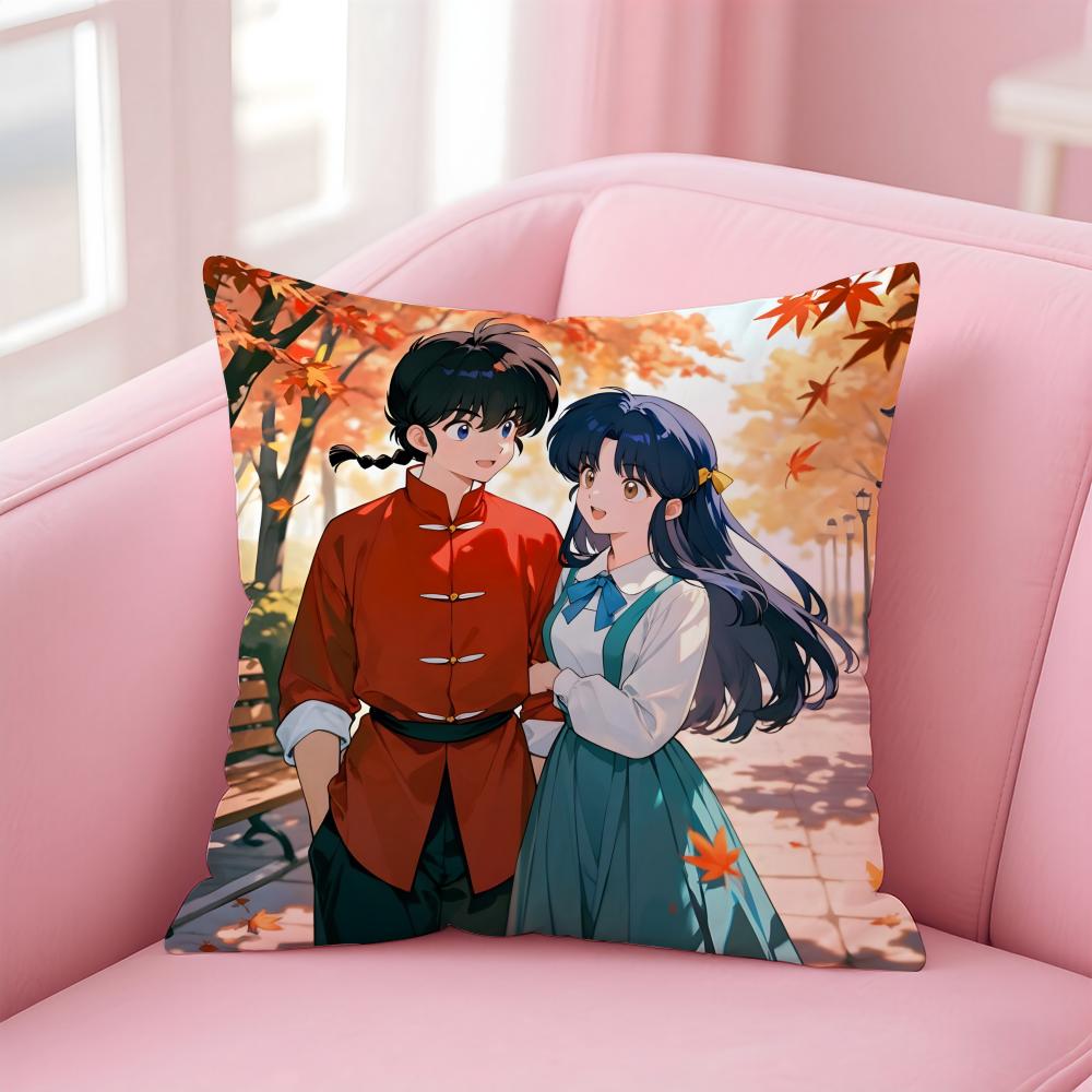 Anime Funny RRRanma Cushion Cover Pillow Case Soft Skin Friendly Fabric Comfort Concealed Zipper