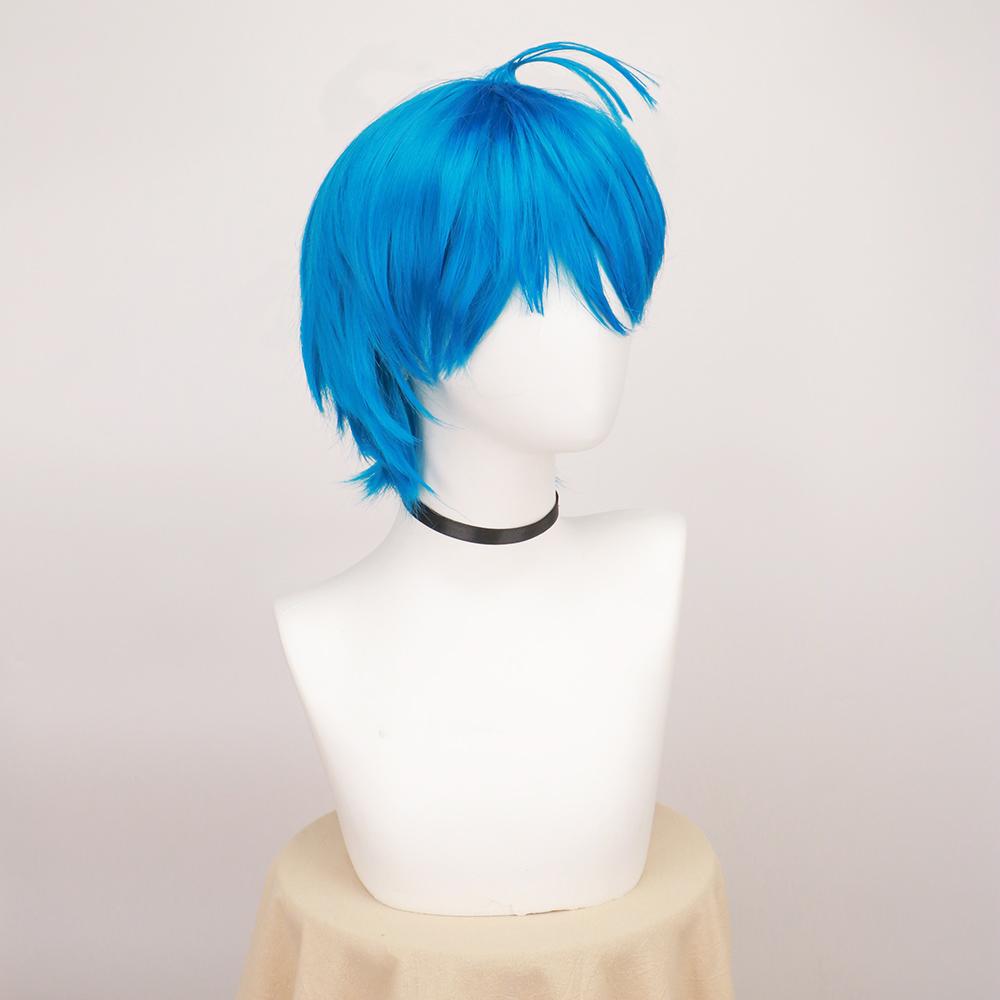 Movie Inside Out 2 Joy Wigs Short Blue Heat Resistant Hair Cosplay Costume Wigs Inside Out Disgust Cosplay Synthetic Wig