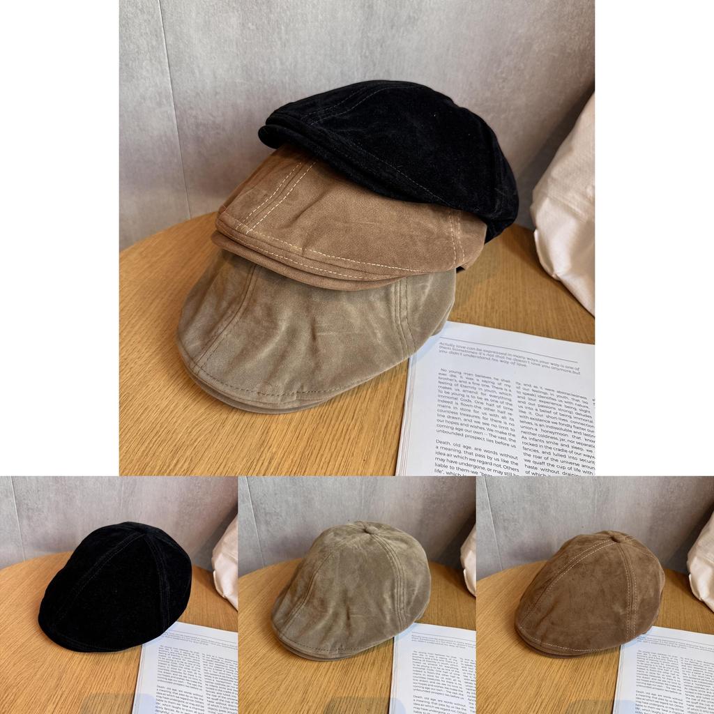 Классическая ретро кепка газетчика из искусственной замши для женщин на осень-зиму
