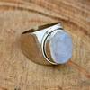 Rainbow Moonstone Gemstone Ring, Handmade Ring, Unisex Ring, Statement Ring, 925 Sterling Silver, Birthstone Ring