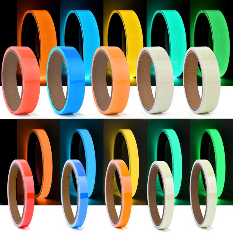 1/2cm Colorful Glow Tape Self-Adhesive Sticker Glow In The Dark Striking Night Warning Luminous Tape DIY Funny Home DecorationPinstriping Tape 3