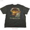 Cabelas Outdoors Унисекс Размер 3XL Зеленая Футболка Принт Винтажный Уличный Стиль Стильный Мягкий Топ Для Повседневной Носки Дышащий